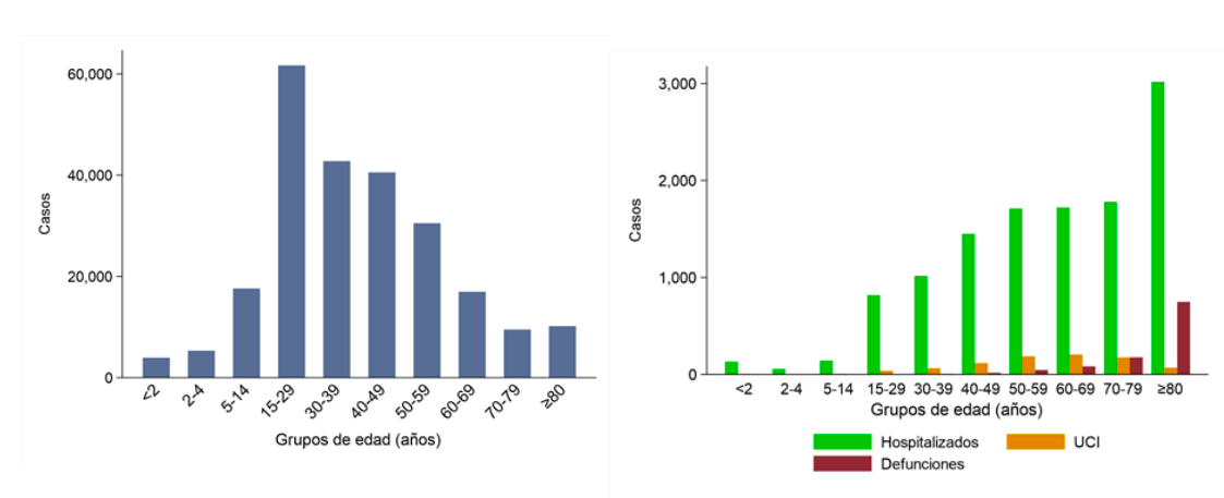Casos por grupos de edad