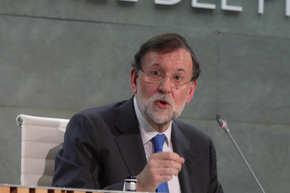 El expresidente del Gobierno Mariano Rajoy durante la presentación de su libro 