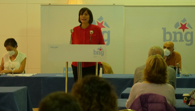 La portavoz de BNG, Ana Pontón, interviene ante el Consello Nacional del Bloque celebrado en Teo (A Coruña)