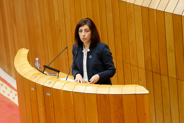 La conselleira de Medio Ambiente, Territorio e Vivenda, Ángeles Vázquez, compareciendo en el Parlamento