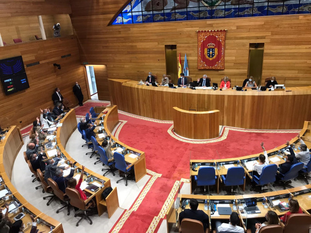 Votación a mano alzada de una proposición no de ley, una de las anécdotas del primer pleno ordianario de la Cámara gallega