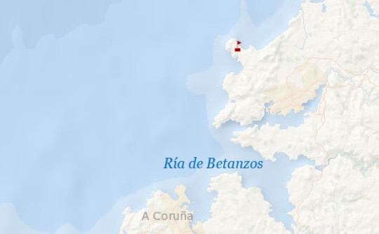 Zona de busqueda de un pescador desaparecido en Covas, en Ferrol.