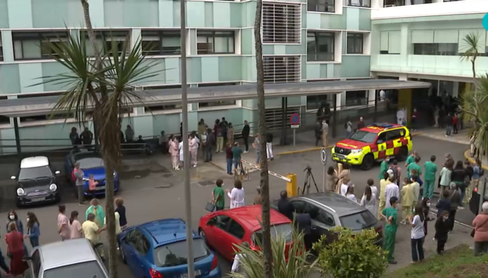 Cientos de personas tuvieron que ser desalojadas en menos de cinco minutos por el incendio del Hospital de Conxo en una imagen de la CRTVG