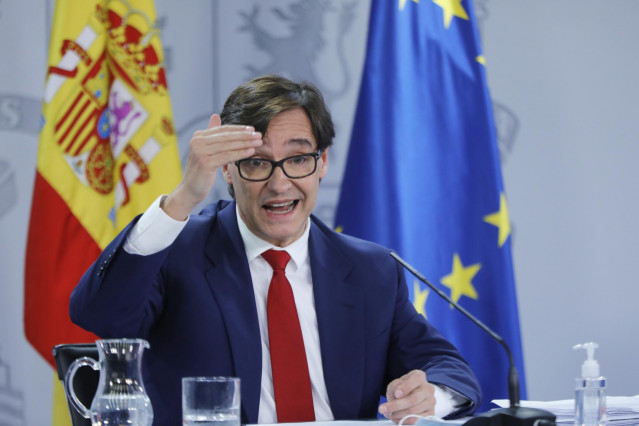 El ministro de Sanidad, Salvador Illa, comparece en rueda de prensa telemática en Moncloa, para informar de la evolución de la COVID-19, en Madrid (España), a 28 de septiembre de 2020.