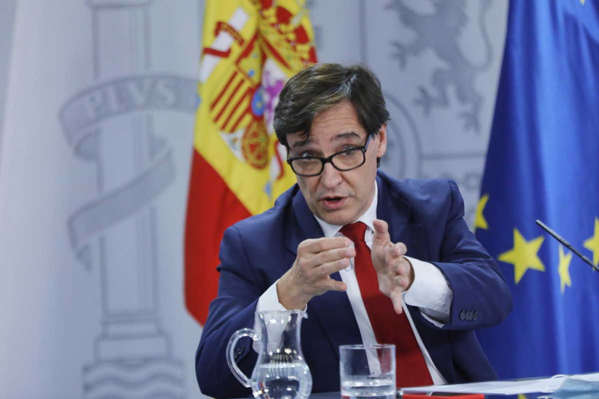 El ministro de Sanidad, Salvador Illa, comparece en rueda de prensa telemática en Moncloa, para informar de la evolución de la COVID-19, en Madrid (España), a 28 de septiembre de 2020.