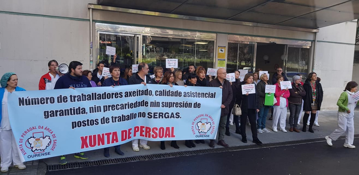 Una pasada movilizaciu00f3n de la Xunta de Persoal da u00c1rea de SAu00fade de Ourense