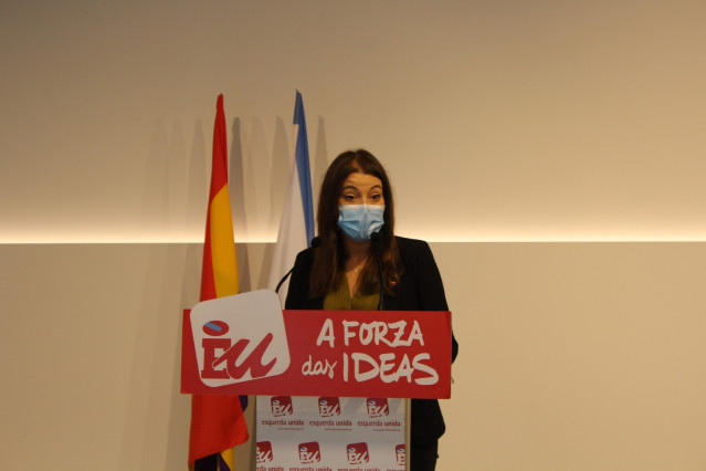 La coordinadora nacional de Esqueda Unida, Eva Solla, en rueda de prensa