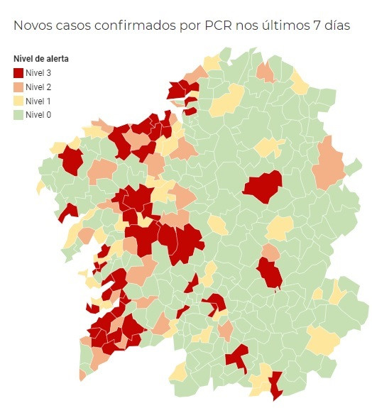 Boqueixón, Cerceda, Nigrán y Cambados entran en una alerta roja que cubre ya casi todo el eje atlántico