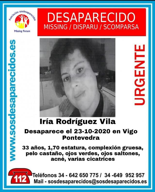 Iria Rodríguez Vila, mujer de 33 años desaparecida en Vigo.