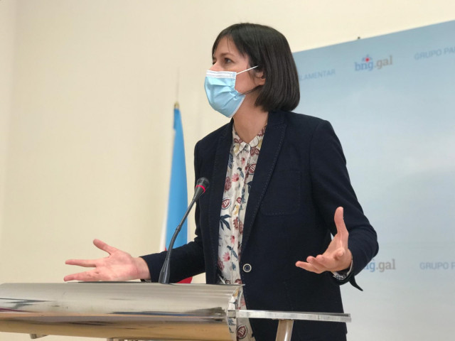 La portavoz nacional del BNG, Ana Pontón, en rueda de prensa este miércoles