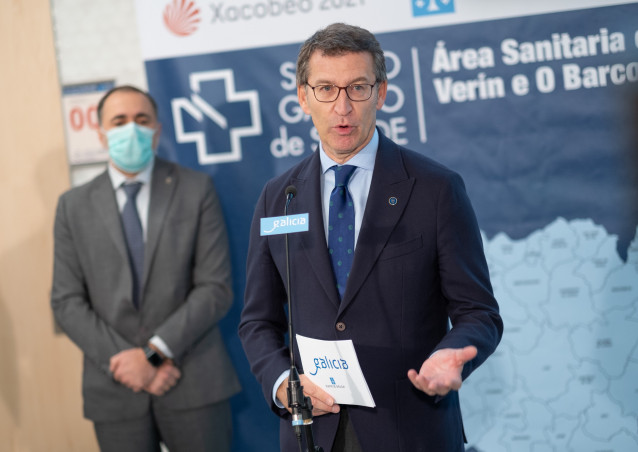 El presidente de la Xunta, Alberto Núñez Feijóo, visita el nuevo centro de salud de Pereiro de Aguiar (Ourense)