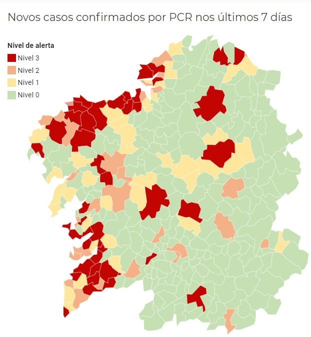 Ourense abandona el nivel rojo de alerta junto a Burela, Pontedeume y Cambados