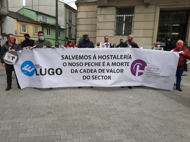 Protesta de hosteleros en Lugo.