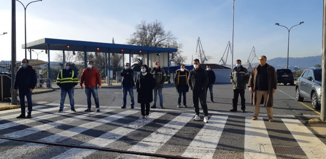 Protesta de delegados del comité de Navantia Ferrol