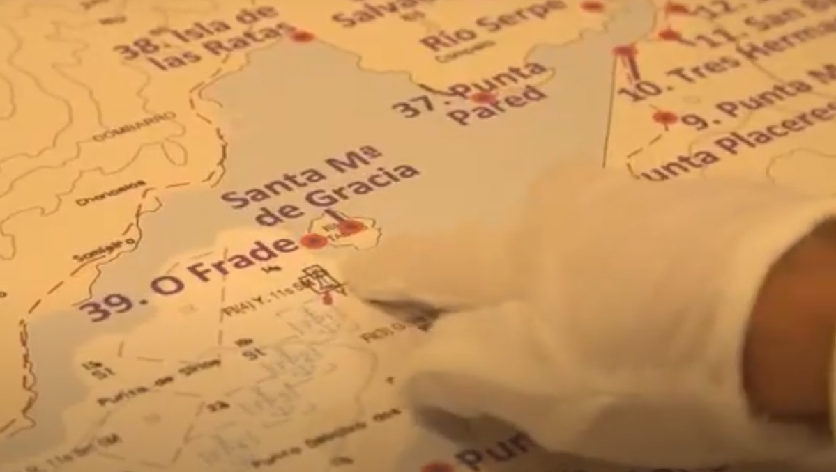 Fotograma del documental sobre la teoru00eda del Colu00f3n Gallego, que tiene en la toponimu00eda una de sus principales bases