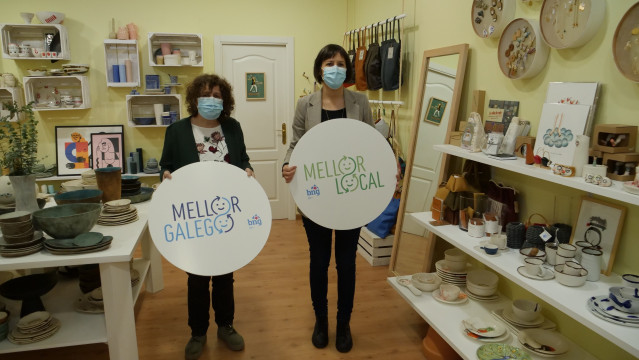 Ana Pontón, portavoz nacional del BNG,  presenta la campaña 'Mellor local, mellor galego', de apoyo a pequeños y medianos comerciantes.