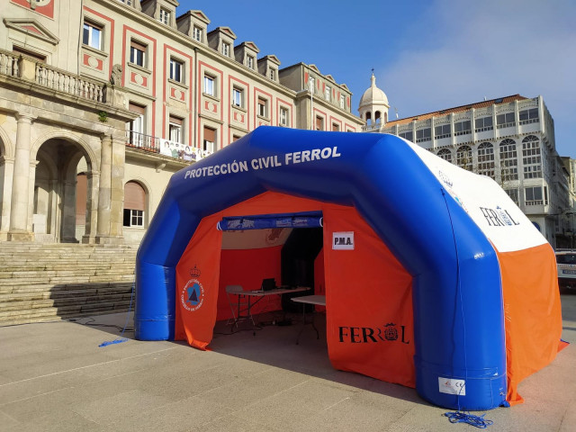 Hospital de campaña de Protección Civil en Ferrol.
