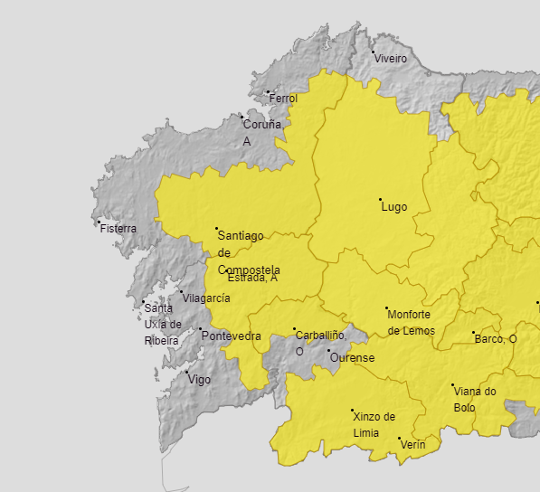 Zonas con alerta amarilla por nieve este viernes segu00fan la AEMET