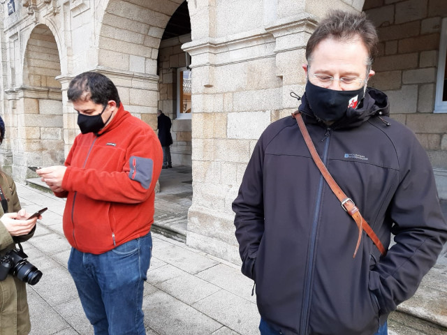 El secretario xeral de la CIG, Paulo Carril, en una protesta en Lugo.