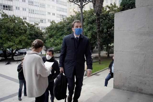 El presidente de Alcoa España, Álvaro Dorado, en su llegada al TSXG por el juicio del ERE