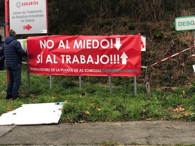 Quinto día de protestas de los operarios de Siemens Gamesa en As Somozas