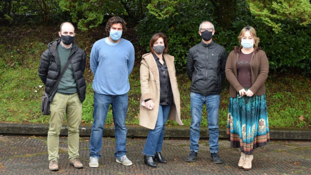 Los integrantes del grupo GALMA Jesús Meiriño, Pablo Romero, Ana Pereira, Luis Alonso y Lourdes Lorenzo