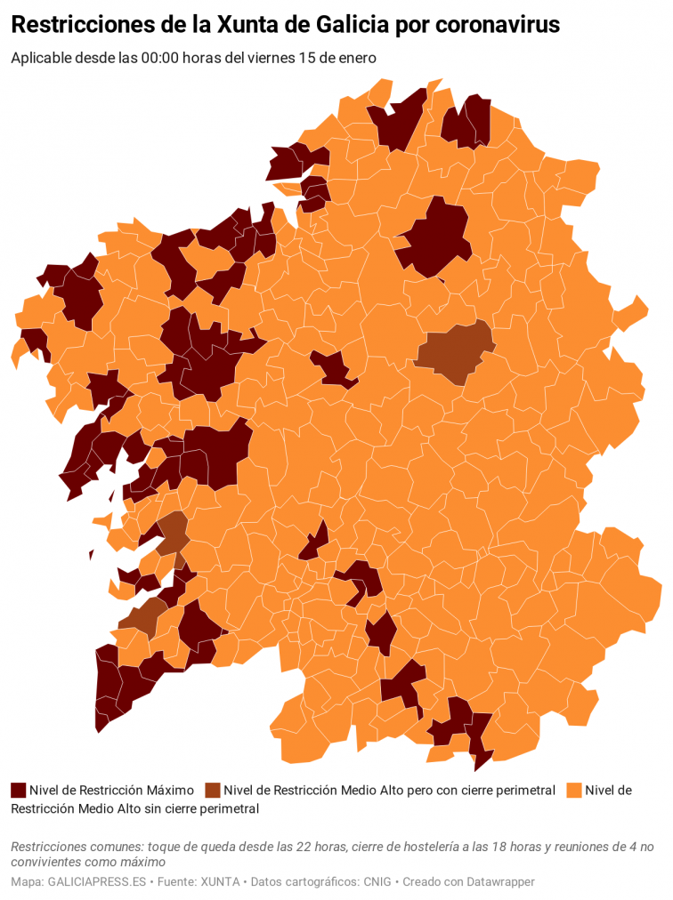 Así quedan en cada municipio las complejas restricciones por el coronavirus desde el viernes