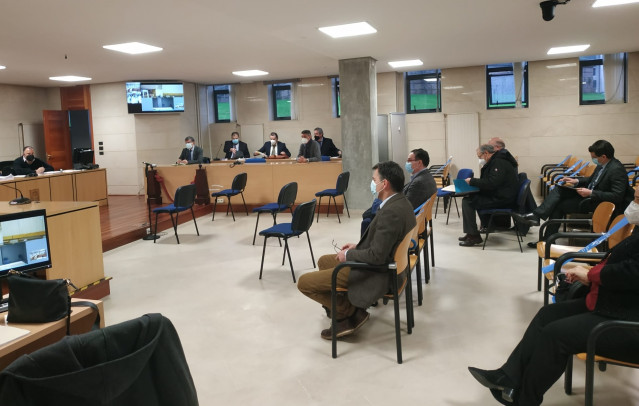 Encuentro del 25 de enero de 2021 entre las partes de la operación 'Caballo de Troya' para abordar en los juzgados de Santiago cuestiones previas de cara al futuro juicio