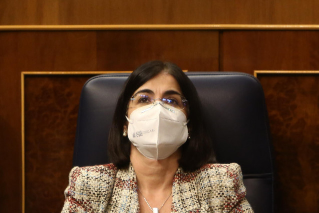 La ministra de Política Territorial y Función Pública, Carolina Darias, durante una sesión de control al Gobierno, en Madrid (España), a 16 de diciembre de 2020.