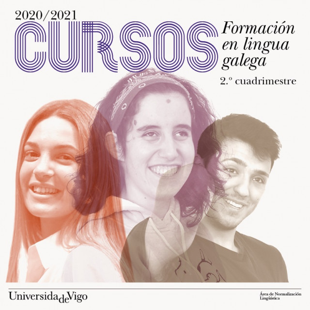 Cartel de los cursos del Área de Normalización Lingüística de la Universidade de Vigo