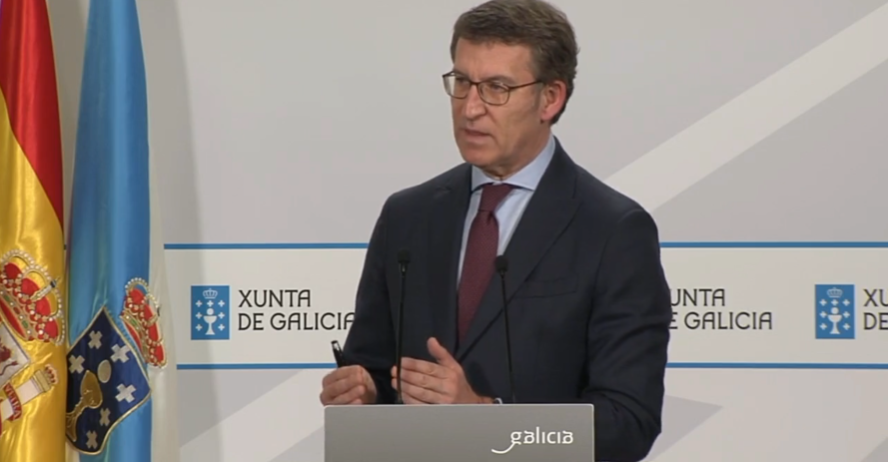 Feiju00f3o en la rueda de prensa anunciando el primer alivio de las restricciones en esta tercera ola