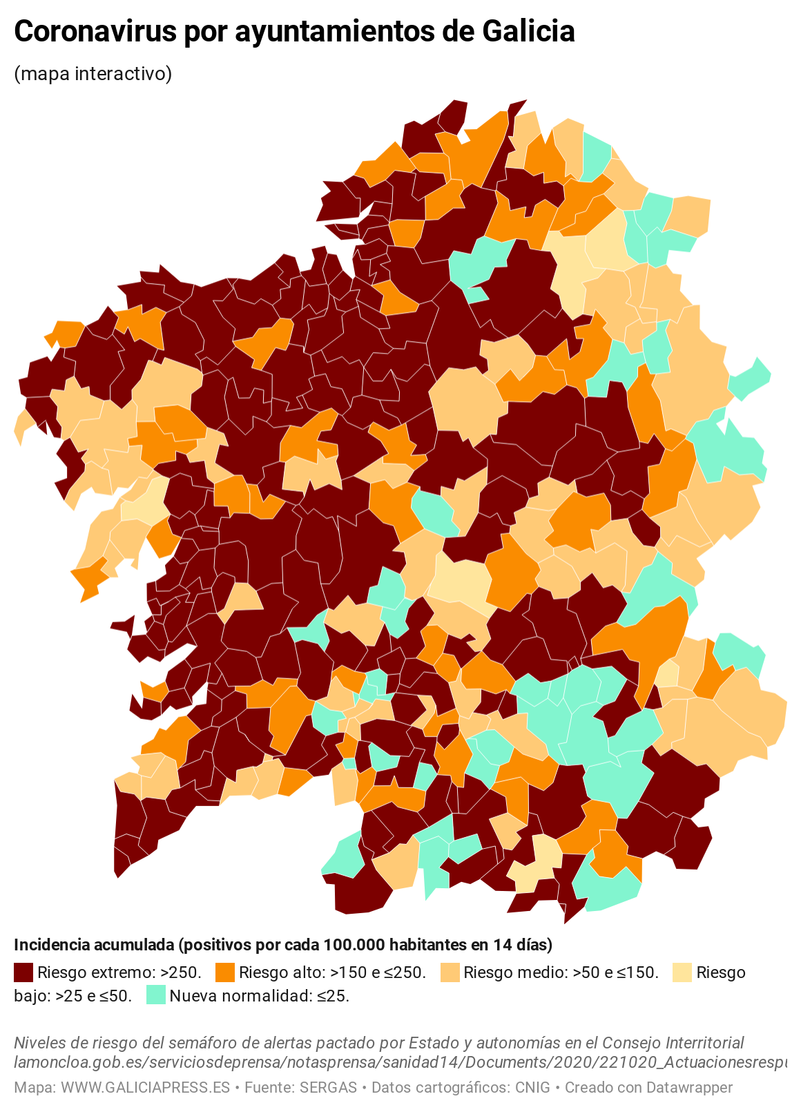 WhuP4 coronavirus por ayuntamientos de galicia 