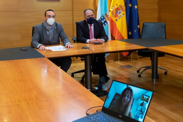 El director xeral de Inclusión Social, Arturo Parrado, en la reunión por videoconferencia con las representantes de la Comunidad de Madrid