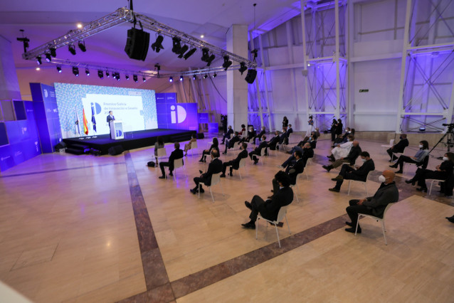 El presidente de la Xunta, Alberto Núñez Feijóo, en la entrega de los Premios Galicia de Innovación e Deseño 2020