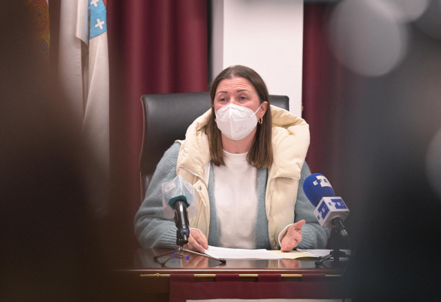 La alcaldesa de Boimorto , María Jesús Novo, durante un pleno. Foto de archivo.