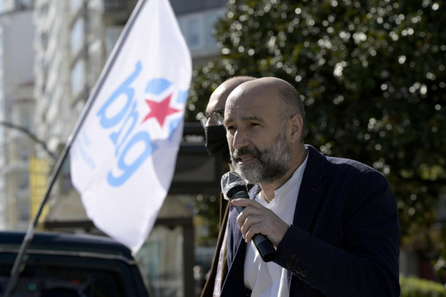 El diputado del BNG en el Congreso, Néstor Rego, en un acto en A Coruña