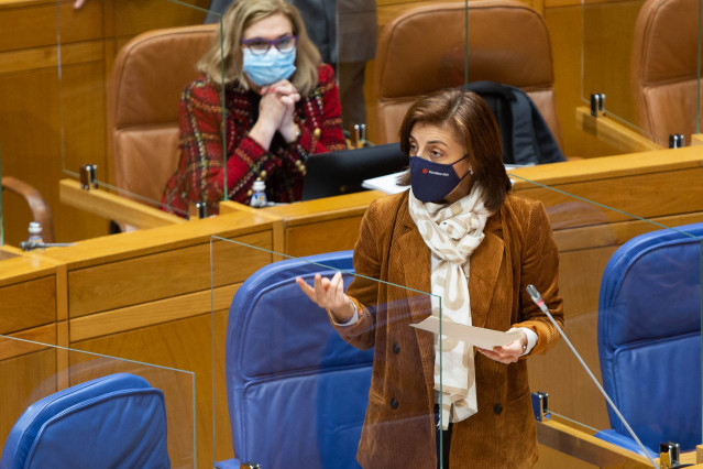 La conselleira de Medio Ambiente, Territorio e Vivenda, Ángeles Vázquez, comparece en el Parlamento