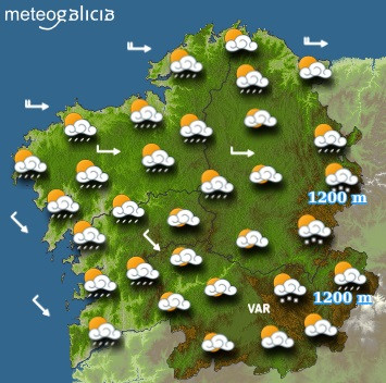 El tiempo para viernes en Galicia: Alternancia de nubes y claros y algún chubasco ocasional