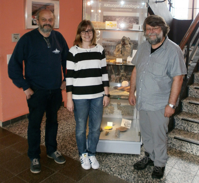 Archivo - Los investigadores André Freiwald, Marta Gil y Fran Ramil en 2016