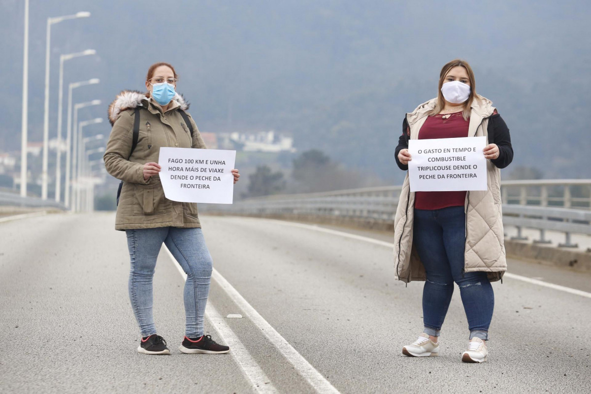 Mujeres afectadas por el cierre de fronteras entre Galicia y Portugal