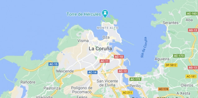 Captura de Google Maps con el topónimo deturpado de A Coruña (*La Coruña)