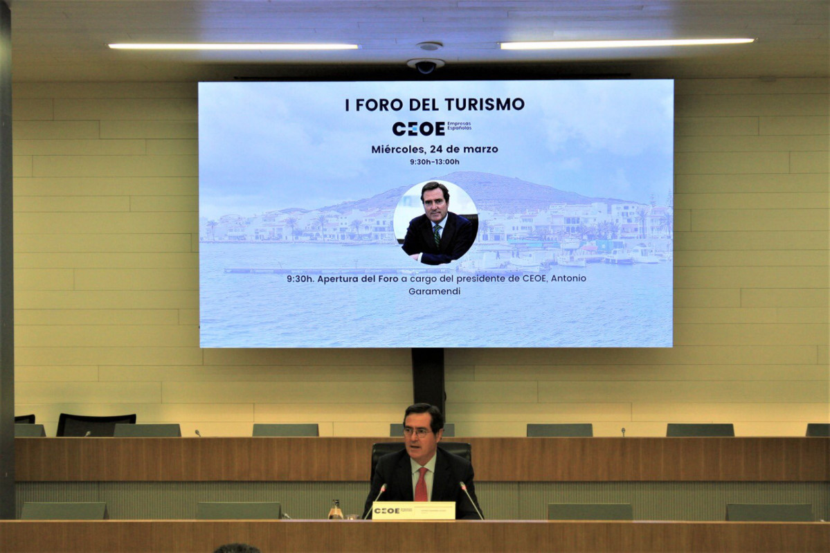 La apertura fue realizada por el presidente de la CEOE  Antonio Garamendi en una imgen de la CEOE
