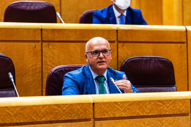 El presidente de la Diputación de Ourense, Manuel Baltar, en el Senado.