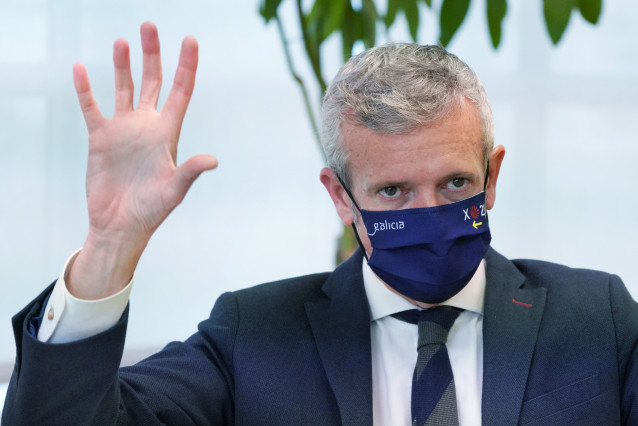 El vicepresidente primero de la Xunta de Galicia, Alfonso Rueda, durante una entrevista con Europa Press, en Santiago de Compostela, A Coruña, Galicia (España), a 30 de marzo de 2021.