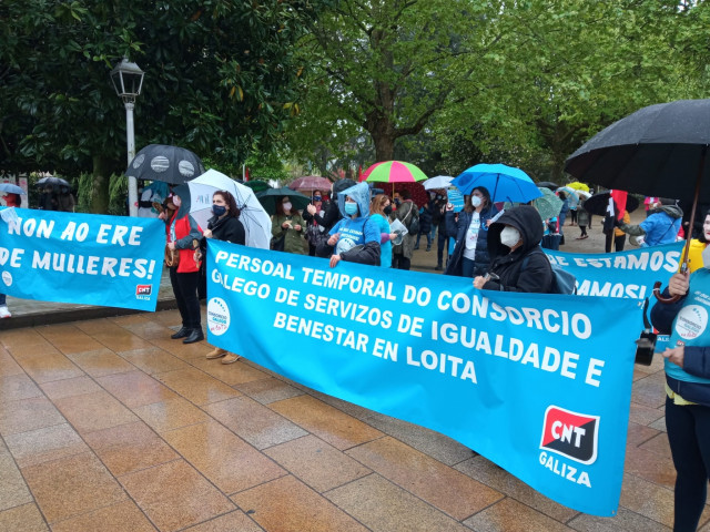 Protesta de trabajadoras del Consorcio Galego de Igualdade e Benestar