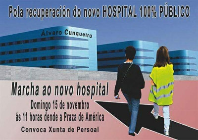 Marcha a pé para pedir a xestión pública do Hospital Alvaro Cunqueiro de Vigo