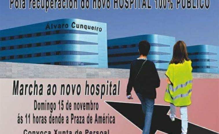 Marcha a pé para pedir a xestión pública do Hospital Alvaro Cunqueiro de Vigo