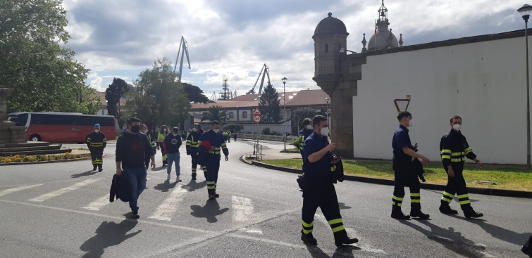 Otro jueves de protestas en los astilleros de Navantia en Ferrol, donde los operarios reclaman carga de trabajo