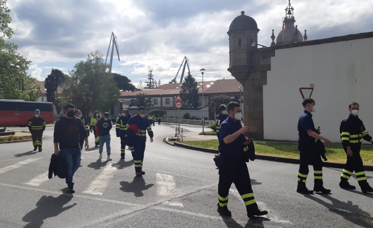 Otro jueves de protestas en los astilleros de Navantia en Ferrol, donde los operarios reclaman carga de trabajo