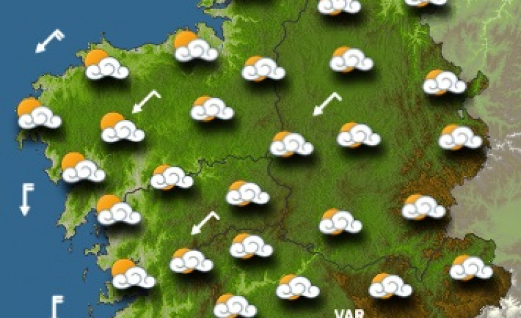El tiempo para este miércoles en Galicia: Alternancia de nubes y claros, con algún chubasco tormentoso